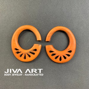 Wood stretched ears lobes Hoop earrings Teardrop ear gauges Wooden gauge earrings Hand carved price per pair 8g 6g 4g 2g 0g 00g more