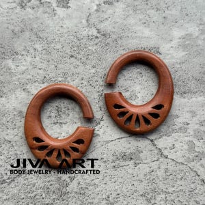 Wood stretched ears lobes Hoop earrings Teardrop ear gauges Wooden gauge earrings Hand carved price per pair 8g 6g 4g 2g 0g 00g more