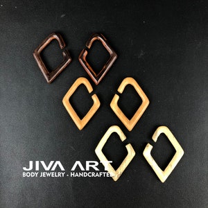 Wood stretched ears lobes hoop earrings Tribal ear gauges weights Wooden plugs earrings Hand carved price per pair 8g 6g 4g 2g 0g 00g more