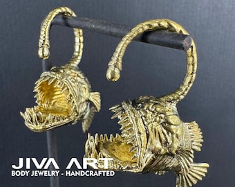 Poids d'oreille de baudroie, Poids d'oreille en laiton de baudroie, Poids d'oreille pour jauge des grands fonds, Poids d'oreille de suspension