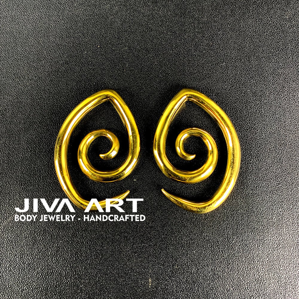Ear Weights Brass Spiral Eye Oval, Ear Weights Hangers, Brass Ear Weights Gauges, Brass Hoop Earrings, Ear Spreader Stretcher Earrings