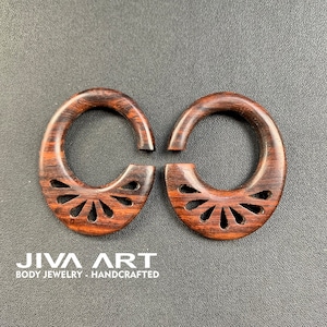 Wood stretched ears lobes Hoop earrings Teardrop ear gauges Wooden gauge earrings Hand carved price per pair 8g 6g 4g 2g 0g 00g more