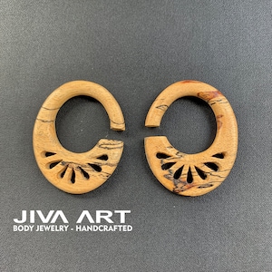 Wood stretched ears lobes Hoop earrings Teardrop ear gauges Wooden gauge earrings Hand carved price per pair 8g 6g 4g 2g 0g 00g more