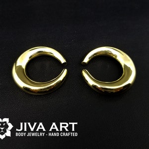 Ear Weights Brass Circle Simple, Ear Weights Hangers, Brass Ear Weights Gauges, Simple Brass Hoop Earrings, Ear Spreader Stretcher Earrings