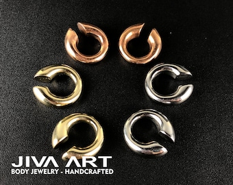Simple Brass Ear Weights, Brass Ear Gauges Weights, Simple Brass Ear Gauges Hoop, Simple Hook Earrings, Stretch Earrings, Brass Ear Spreader