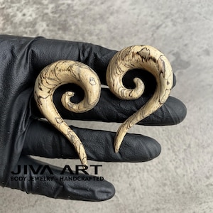 Wood stretched ears lobes hoop earrings Tribal ear gauges weights Wooden plugs earrings Hand carved sold as pair 8g 6g 4g 2g 0g 00g more