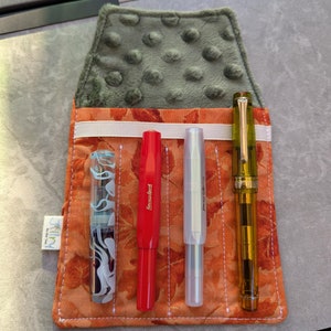 Fabric 4 Mini Pen Pouch Fall Leaves