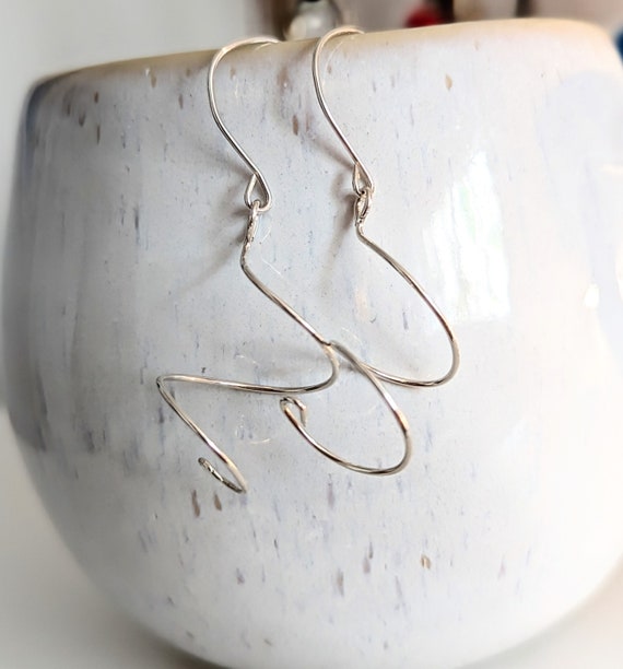 Hand Hammered Sterling Silver Curl Earrings
