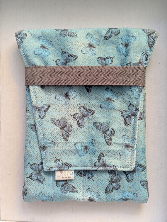 Fabric 8 Pen Pouch "Gatemouth" Butterflies on Blue