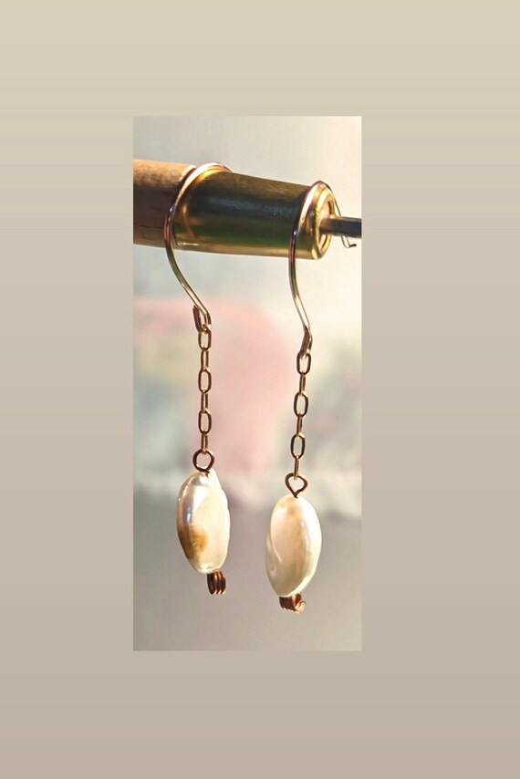 Rose Gold and Freshwater Pearl Earrings