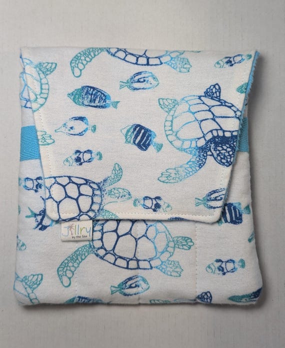 Fabric 8 Mini Pen Pouch "Gatemouth" Sea Turtle