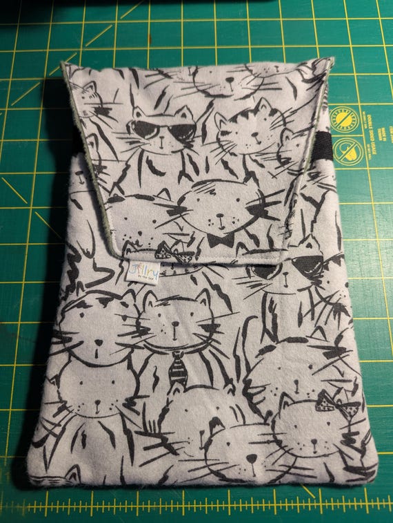 Fabric Cat Faces Notebook Pocket (reserved for Greg)