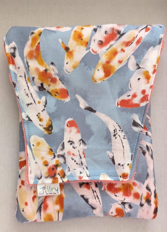 Fabric 8 Pen Pouch "Gatemouth" Koi on Blue