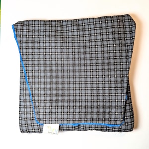Fabric 8 Mini Pen Pouch &quot;Gatemouth&quot; Gray Plaid with Blue