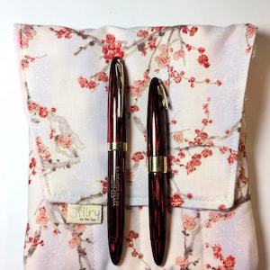 Fabric 8 Mini Pen Pouch &quot;Gatemouth&quot; Cherry Blossoms