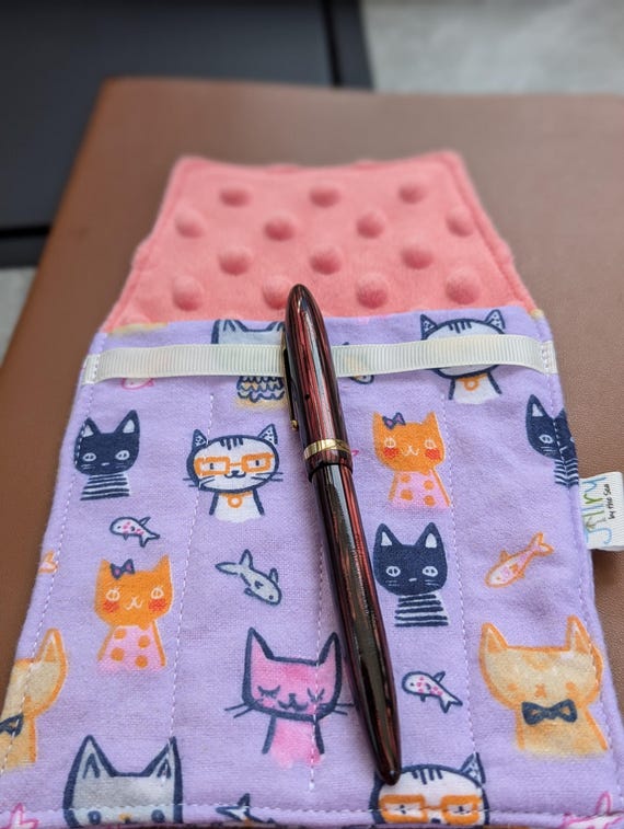 Fabric 4 Mini Pen Pouch Cute Cats