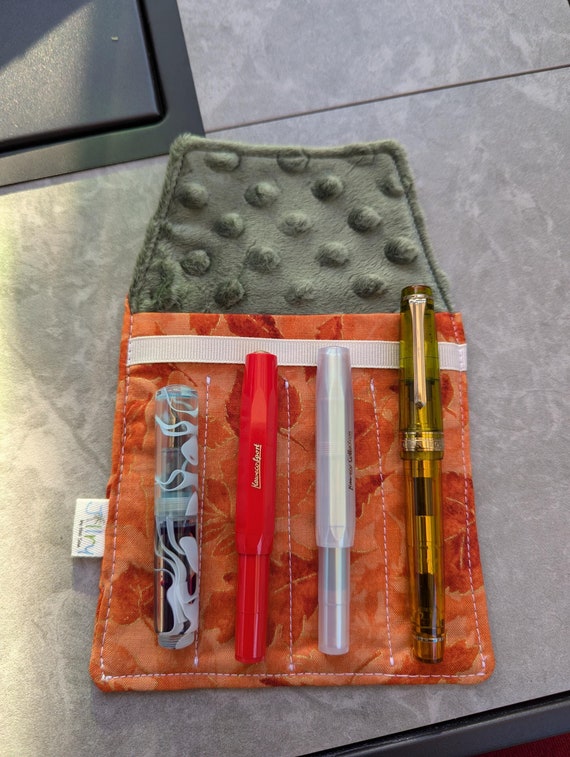 Fabric 4 Mini Pen Pouch Fall Leaves