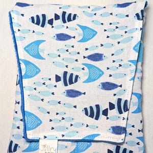 Fabric 8 Pen Pouch &quot;Gatemouth&quot; Blue Fish