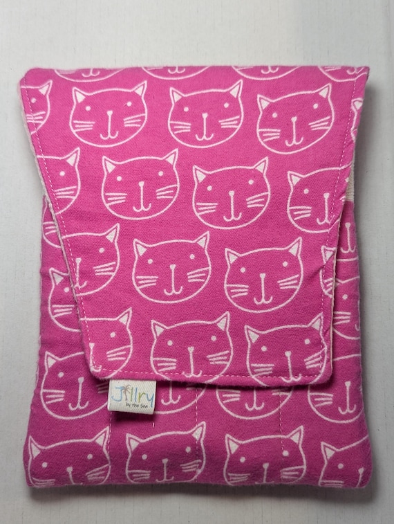 Fabric 8 Pen Pouch "Gatemouth" Pink Cat Face