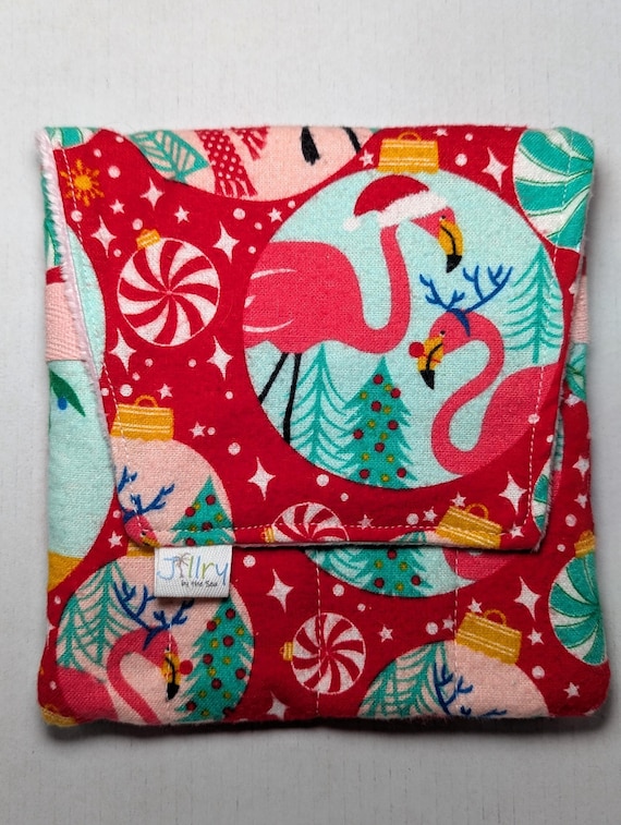 Fabric 8 Mini Pen Pouch "Gatemouth" Holiday Flamingo