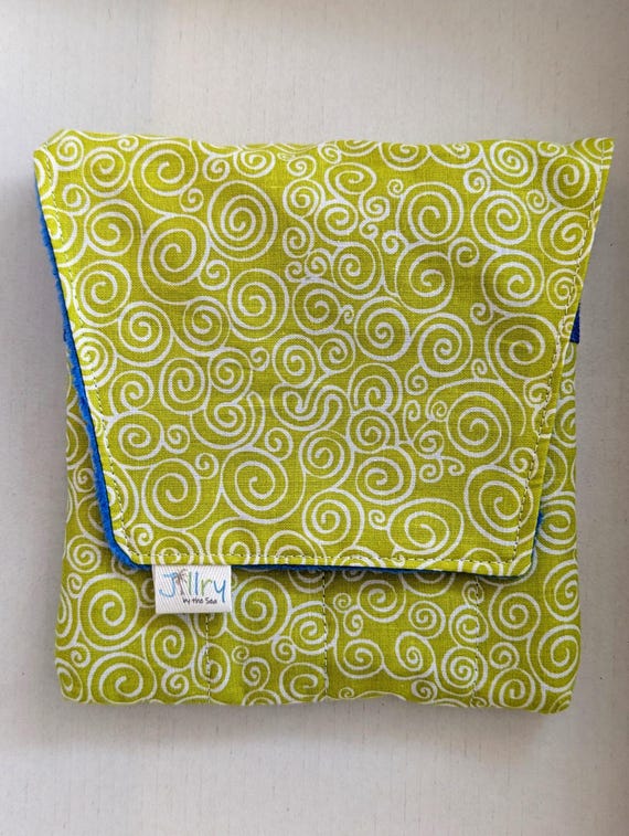 Green Swirls Fabric 8 Mini Pen Pouch "G8mouth"