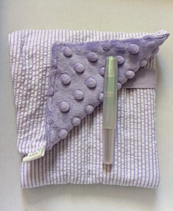Fabric 8 Mini Pen Pouch "Gatemouth" Soft Purple Seersucker