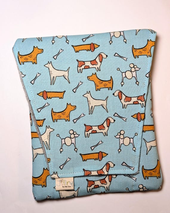 Fabric 8 Pen Pouch "Gatemouth" Dogs on Blue
