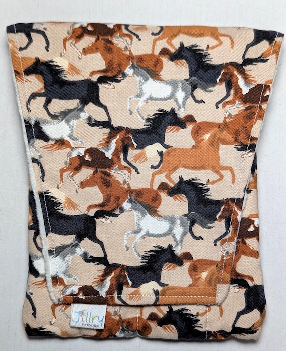Horse Print Fabric Pen Pouch, 8-Pen Organizer "Gatemouth"