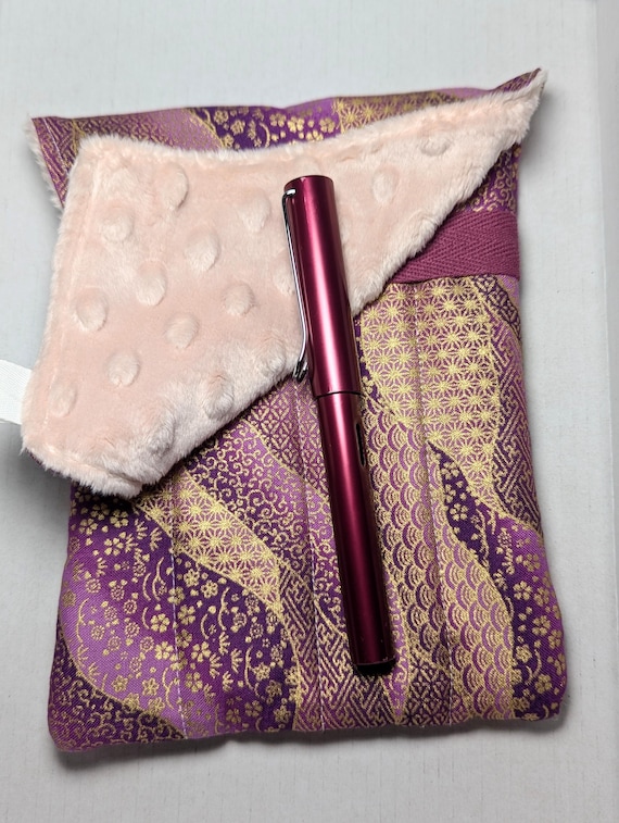 Fabric 8 Pen Pouch "Gatemouth" Purple and Gold