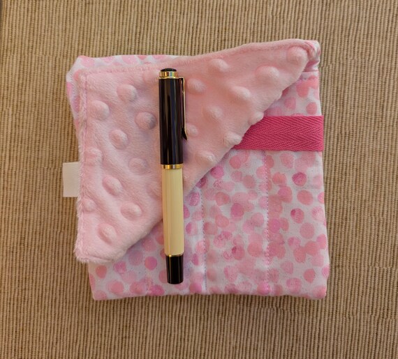 Fabric 8 Mini Pen Pouch "Gatemouth" Pink Polka Dot with Sparkle