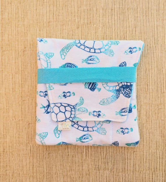 Fabric 8 Mini Pen Pouch "Gatemouth" Sea Turtle