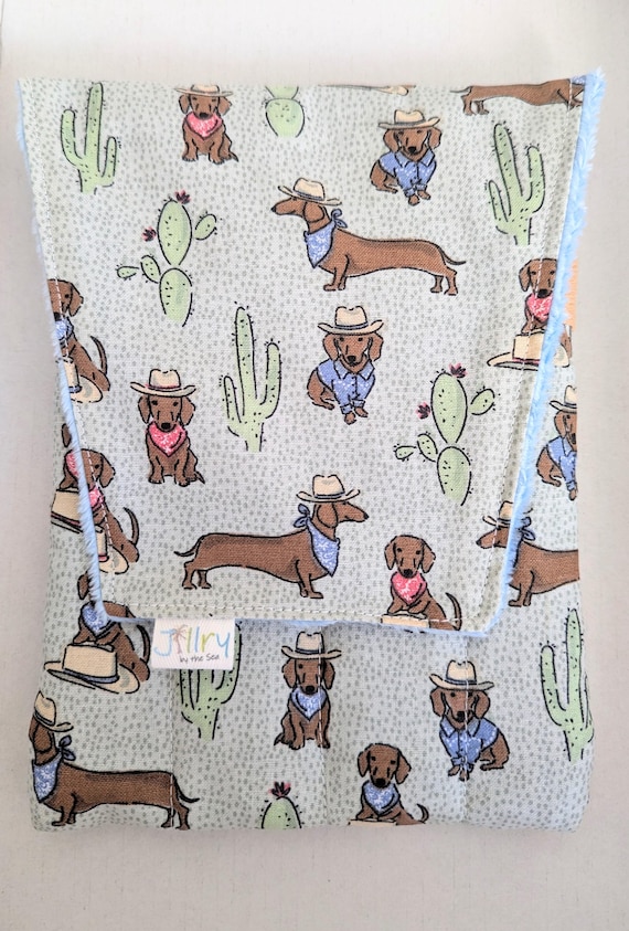 Fabric 8 Pen Pouch "Gatemouth"  Cowboy Dachshund