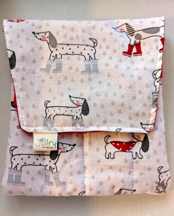 Fabric 8 Mini Pen Pouch "Gatemouth"  Dogs in Rainboots