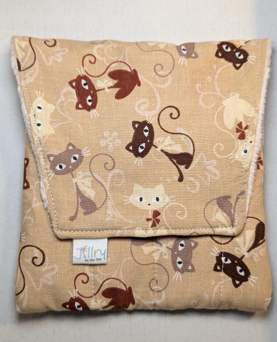 Fabric 8 Mini Pen Pouch "Gatemouth" Tan Cats