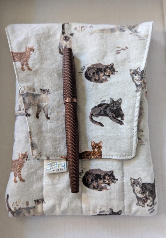 Fabric 8 Pen Mini Pouch "G8mouth"  Watercolor Cats