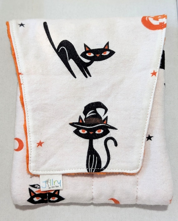 Fabric 8 Pen Case "G8mouth"  Black Cats with Pumpkins