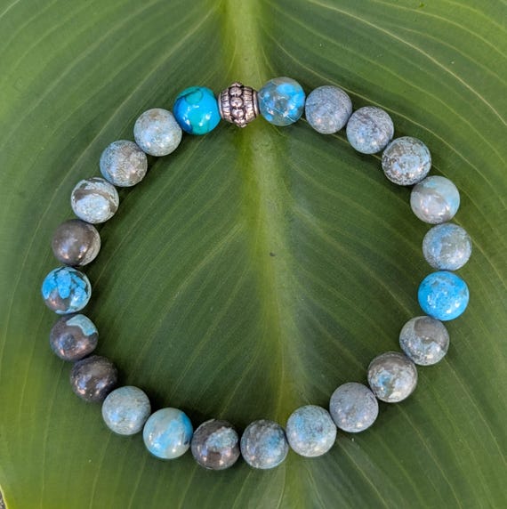 Hand Beaded Bracelet with Sea Sediment Beads