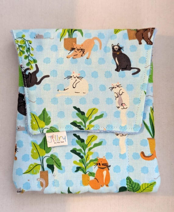 Cats and Plants Fabric 8 Mini Pen Pouch "Gatemouth"