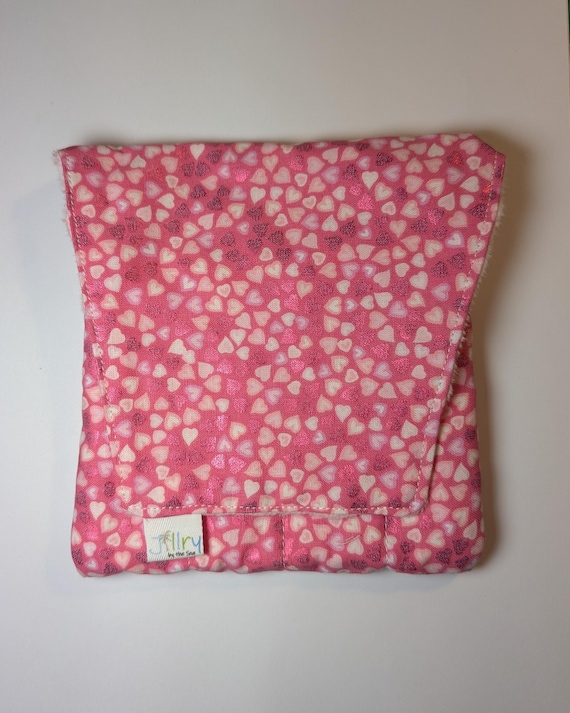 Fabric 8 Mini Pen Pouch "Gatemouth" Pink Sparkle Hearts