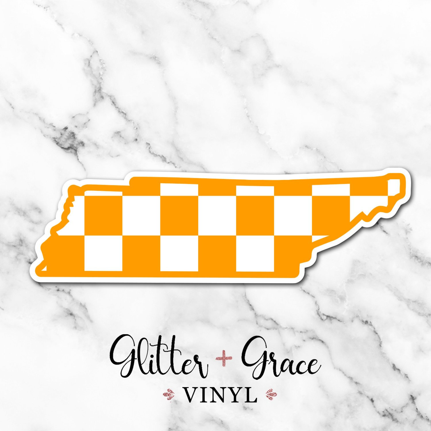 Checkerboard Tennessee Car Decal with White Background Rocky Etsy