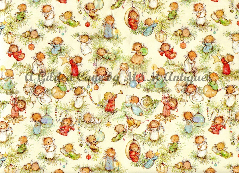 Vintage Digital Image Christmas Angels Precious Moments Paper Clip Art, Scrapbooking, Stationary, Card, Ornament, Crafts image 1