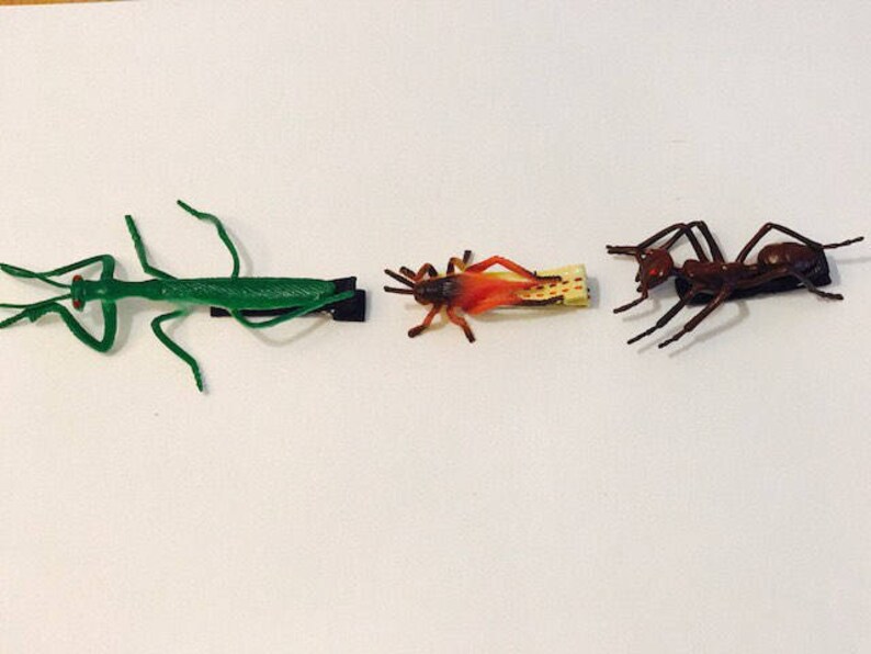 SET of 3 bug hair clips Boy Hair Clips Girl Bug Hair Clips Toddler Hair Clips Creepy Crawl Barrettes Halloween