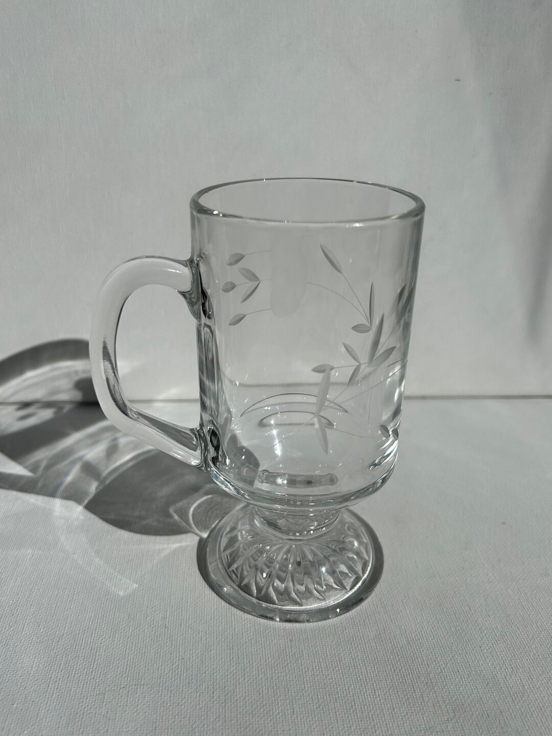 Princess House Heritage Etched Crystal Irish Pedestal Mug Etsy