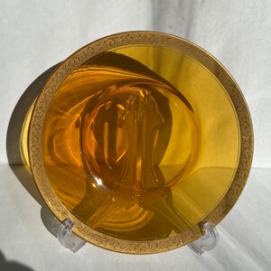Amber Plate with Gold Rim Detail