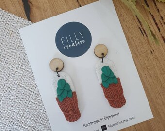 Macrame pot plant earrings