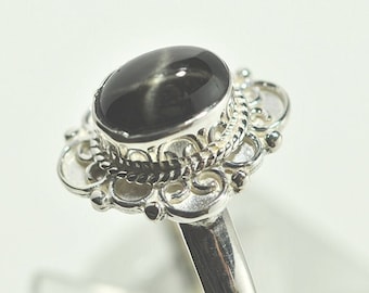 Sterling silver ring blackstar