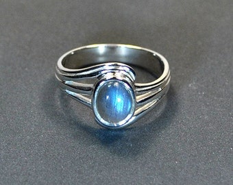 Sterling silver ring labradorite