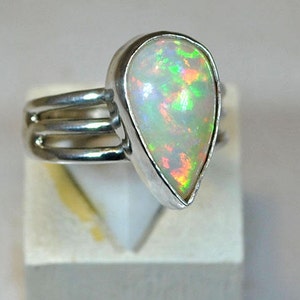 Sterling silver ring with Ethiopian opal image 5