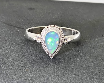Silveropalring