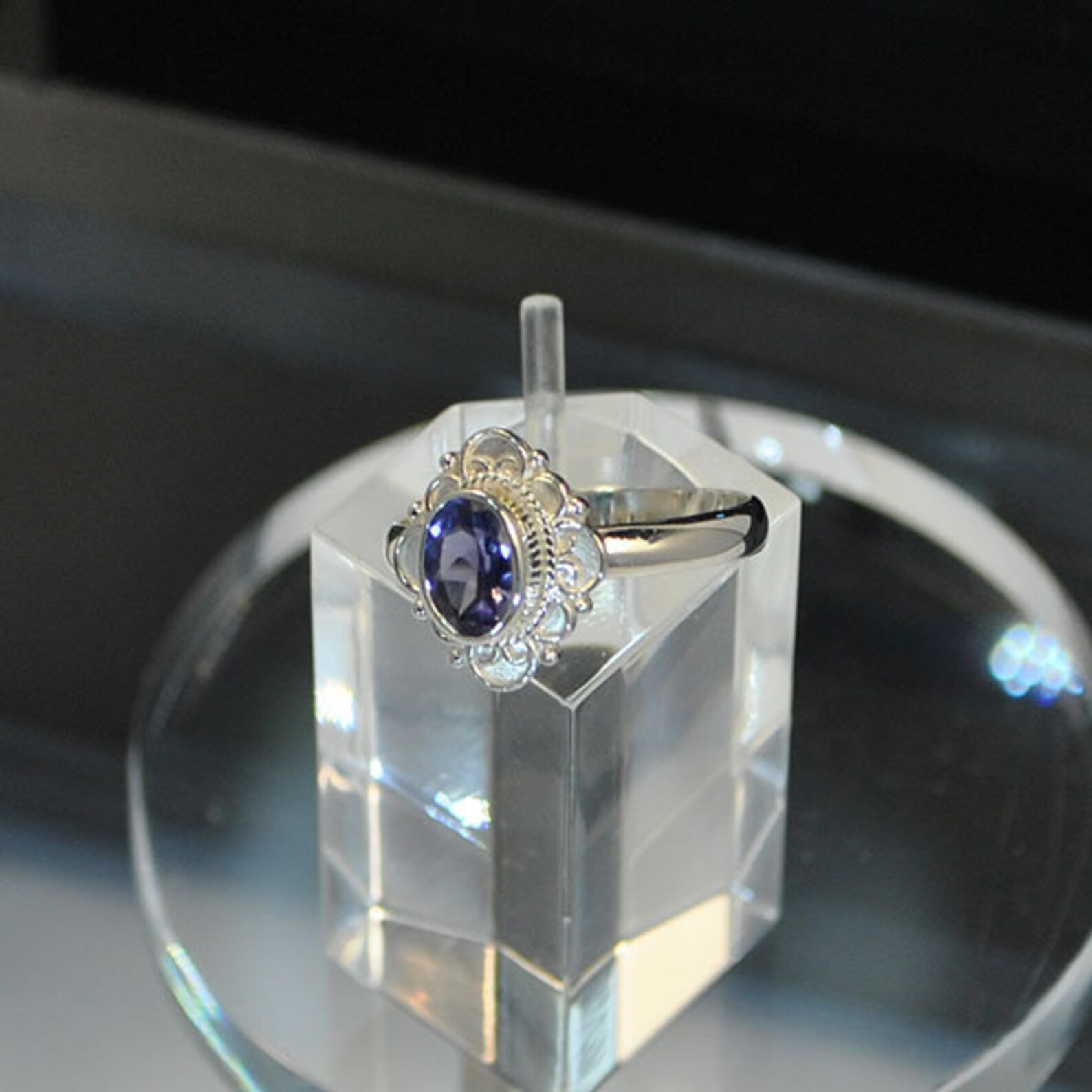 Bague En Argent Massif Avec Héliodore Et Iolite - Pierres Naturelles Sans Traitement - Bijou Unique